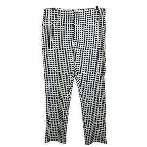 NWT Chico's The Juliet Dot Print Ankle Pants Black White Size Large Straight Leg